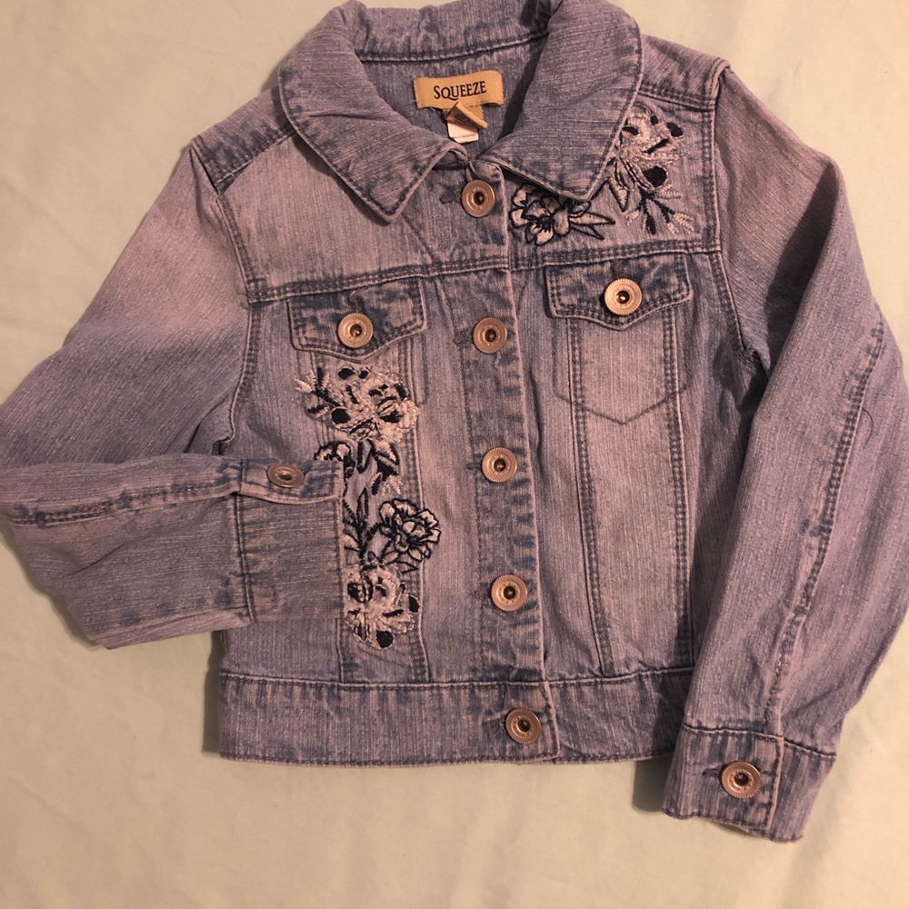 SQUEEZE Girl’s (7) S Denim Jean Jacket @@@